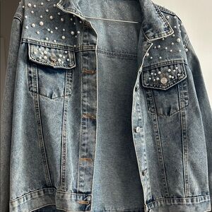 Pearl Embellished Denim Jacket